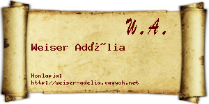 Weiser Adélia névjegykártya